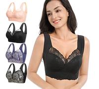 NEVRAH Lymphvity Detoxification and Shaping & Powerful Lifting Bra, Soutien-Gorge Sommeil Doux sans Couture, Womens Push Up Bra, sans Anneau en Acier Style de Gilet de Sport Accru Noir A XXL