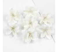 NevStp 30 Pcs Fleurs Artificielles Tête Fleur De Lys en Soie pour La Maison De Mariage Décoration De Noël DIY Guirlande Scrapbook, Blanc, 30 pcs