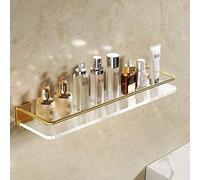 NevStp Étagère d'angle flottante dorée pour salle de bain, cuisine, chambre à coucher, étagère à épices, résistante à la rouille, robuste, durable, étagère de 40 cm