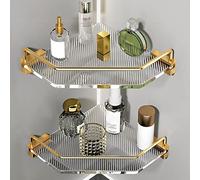 NevStp Étagère de douche dorée, support mural acrylique, grande capacité, sans perçage, porte-bouteilles d'assaisonnement