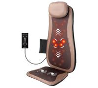NEVVUE Massage Dos, Siege Massant, Fauteuil Massant, à la Maison,au Bureau | avec chaleur, massage Shiatsu du dos, coussin de massage avec minuterie d'arrêt automatique intégrée, 3 niveaux d'intensité