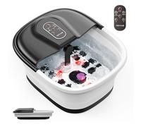 NEVVUE Spa et masseur de pieds pliable avec chauffage, bain de pieds avec télécommande, minuterie et 16 rouleaux, pierre à meuler