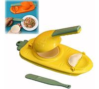 New 2 in 1 Dumpling Maker, 2 in 1 Dumpling Maker Machine, 2023 New Manual Dough Presser Dumpling Wrappers Press Wrapper, Household Automatic Dumpling Make (Yellow)