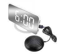 New 2023 Loud Vibrating Alarm Clock for Heavy Sleepers Adults Deaf, Digital Mirrored Clock with Bed Shaker F