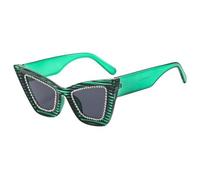 New 2025 Handmade Rhinestone Cat Eye Sunglasses Glasses for Women Sunglasses Beach Party(1)