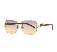 New 2025 Rimless Metal Sunglasses for Women for Men Trending Sun Glasses Fashion Vintage Luxury Shades UV400(Gray Yellow)