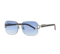 New 2025 Rimless Metal Sunglasses for Women for Men Trending Sun Glasses Fashion Vintage Luxury Shades UV400(Blue)