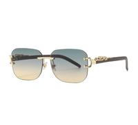 New 2025 Rimless Metal Sunglasses for Women for Men Trending Sun Glasses Fashion Vintage Luxury Shades UV400(Green Yellow)