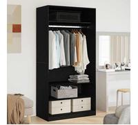 ""NEW 2026"" Armoire de chambre Garde-robe 1 PC Chêne noir 100x50x200 cm Bois d'ingénierie L4960