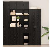 ""NEW 2026"" Armoire de rangement lot de 2, moderne BUFFET BAS, Chêne noir 30x42,5x225 cm L1926