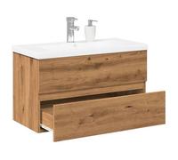 ""NEW 2026"" Armoire lavabo - 1 PC - Meuble d'évier - avec bassin intégré chêne artisanal 80x38.5x45 cm L6300