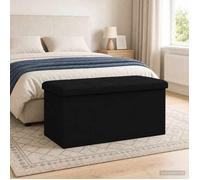""NEW 2026""Banc de rangement pliable Noir 180 kg 80 L 77 x 38 x 38 cm Lin 5.2 kg FR29924