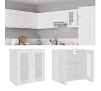 (NEW 2026)Blanc Placard/Armoire Haut - Vitrine suspendue - CLOUD - Cabinet de cuisine - ""Lyon"" Blanc 60x31x60 cm - Bois d'ingénierie