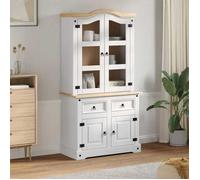 ""NEW 2026"" Buffet Classique, Armoire latérale, pour salon, avec tiroir Blanc 100x48,5x179 cm Pin massif L3757