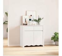 ""NEW 2026"" Buffet Classique, Armoire latérale, pour salon, Drammen Blanc 79x43x75,5 cm Bois de pin massif L3753
