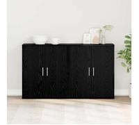 ""NEW 2026"" Buffet lot de 2, Armoire de rangement, Chêne noir 60x31x70 cm Bois d'ingénierie L1570