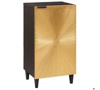 ""NEW 2026"" Buffet rectangulaire 1 PC Cabinet/Commode salon Noir et or 40x33x75 cm Bois de mangue massif L5433