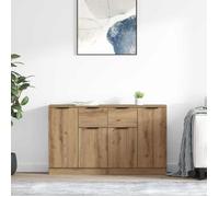 ""NEW 2026"" Buffets lot de 2, armoires latérales, avec portes, Chêne artisanal 60x30x70 cm Bois d'ingénierie L1378