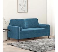 ""NEW 2026"" Canapé moderne - Design ergonomique - pour salon - 2 places avec oreillers décoratifs bleu 140 cm velours L1975