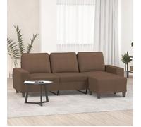""NEW 2026"" Canapé moderne - Design ergonomique - pour salon - à 3 places avec repose-pieds Marron 180 cm Tissu L2235