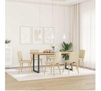""NEW 2026"" Chaises à manger lot de 6, desgin Scandinave, Pour 6 personnes, crème tissu 45x54x86 cm L509