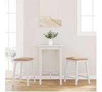 ""NEW 2026"" Chaises de bar avec coussins 2 pcs, siège de cuisine, pour 2 personnes, blanc bois massif d'hévéa 52x41x63 cm L1317