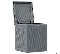 (NEW 2026)COFFRE DE JARDIN ,SOLOMON, Boîte de rangement de jardin - FAFA-TOP - Meuble de jardin - gris PP rotin 90 L 8253621