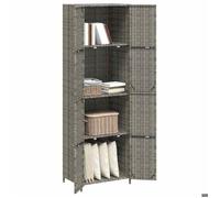 (NEW 2026)Colonne D'Extérieur CLOUD,Gris, Armoire de rangement jardin - FAFA-TOP - Meuble de jardin - Gris 59x40x180 cm Résine tress