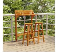 ""NEW 2026"" Ensemble Bistrot/BAR - de balcon lot de 3 - 2 Chaises et 1 Table - Bois d'acacia massif 90x37x122.5 cm S512