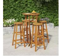 ""NEW 2026"" Ensemble Bistrot/BAR - lot de 5 - 4 Chaises et 1 Table- bois d'acacia solide 60x105 cm S513