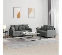 ""NEW 2026"" Ensemble de canapés lot de 2 - Sofa set - 4-6 PERSONNES - avec coussins Gris foncé Tissu 138x77x80 cm L1389