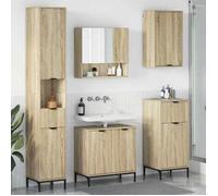 ""NEW 2026"" Ensemble de mobilier de salle de bain, DESGIN CLASSIQUE, avec tiroir Chêne Sonoma 60.5x33.5x61 cm L6106