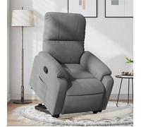 ""NEW 2026"" Fauteuil inclinable - pour personnes âgées - bien rembourrés - gris foncé tissu microfibre 75x89.5x103.5 cm L5443
