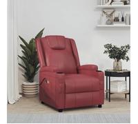 ""NEW 2026"" Fauteuil Massant électrique - Chaise relax - 1 place - Rouge bordeaux Similicuir 75x88x100 cm L3760