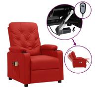 ""NEW 2026"" Fauteuil Massant électrique - Chaise relax - 1 place - Rouge bordeaux Similicuir 78.5x93x96.5 cm L3771