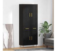""NEW 2026"" Haut Armoire Classique, Buffet haut pour salon, Chêne noir 69,5x34x180 cm Bois d'ingénierie L4074