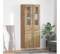 ""NEW 2026"" Haut Armoire lot de 2, moderne BUFFET HAUT, Chêne artisanal Bois d'ingénierie 69.5x34x180 cm L1711