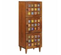 ""NEW 2026"" Haut Armoire rectangulaire 1 PC Cabinet/Commode salon Noyer 40x33x110 cm Bois de mangue massif L5514
