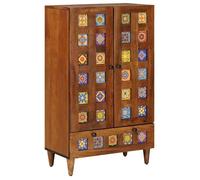 ""NEW 2026"" Haut Armoire rectangulaire, 1 PC, Cabinet/Commode salon, Noyer 60x33,5x100 cm Bois de mangue massif L5515