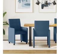""NEW 2026"" Lot de 2 Chaise à manger Scandinave Fauteuil Salon Cuisine avec Roues Bleu 58x65x94 cm L1112