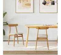 ""NEW 2026"" Lot de 2 Chaise à manger Scandinave Fauteuil Salon Cuisine Naturel et clair 43x44.5x77 cm L1055