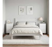 ""NEW 2026""Lot de 2 Tables de chevet - table de nuit polyvalente Blanc 33 5 x 34 5 x 60 cm 26.43 kg FR45972