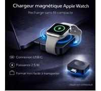 New 2026_Mini Chargeur BASEUS_compatible Apple Watch séries - magnétique- sans fil - 2.5W