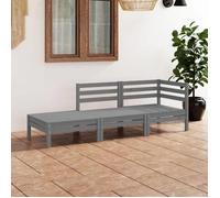 ""NEW 2026"" Salon de jardin lot de 3, Meuble pour 2 personnes, Gris Bois de pin massif 63.5x63.5x62.5 cm S1063