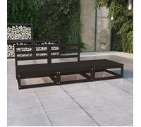 ""NEW 2026"" Salon de jardin lot de 3, Meuble pour 2 personnes, noir bois de pin massif 70x70x67 cm S830