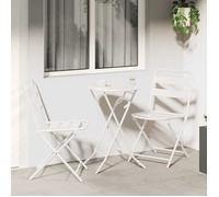""NEW 2026"" Set de Table Bistro - lot de 3 - pour Balcon, Terrasse -Blanc Acier 50x50x72 cm S396