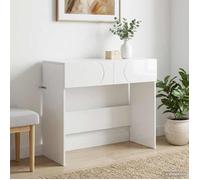 ""NEW 2026""Table console Blanc brillant 96 5 x 38 x 75 cm 22.1 kg FR80637