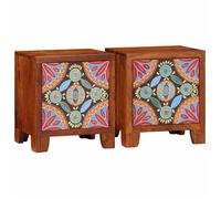 ""NEW 2026"" Table de chevet 2 pcs - Meuble de salon/chambre - 40x30x45 cm bois d'acacia massif L164