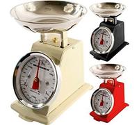 NEW 3KG TRADITIONAL WEIGHING KITCHEN SCALE BOWL RETRO SCALES MECHANICAL VINTAGE (RED) by Prima