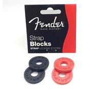 NEW 4 BLOCKS FENDER STRAP LOCKING SYSTEM -0990819000 -rouge/noir - pour guitare
